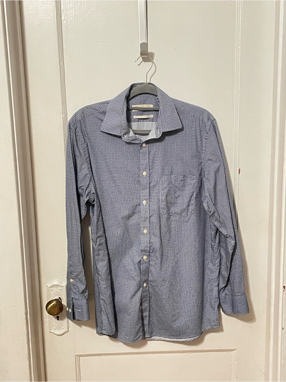 Michael Kors Men's Navy Micro-Pattern Dress Shirt